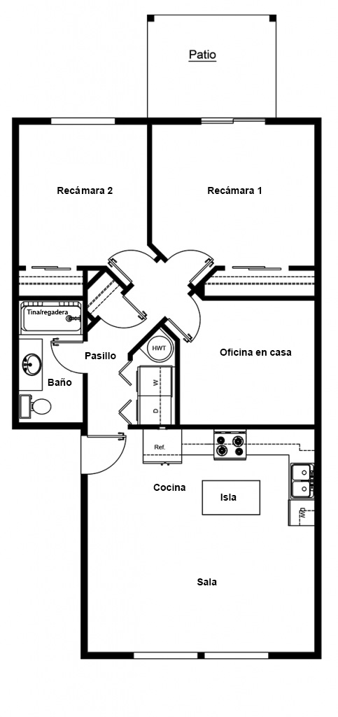 Planos de Apartamento de 2 recámara